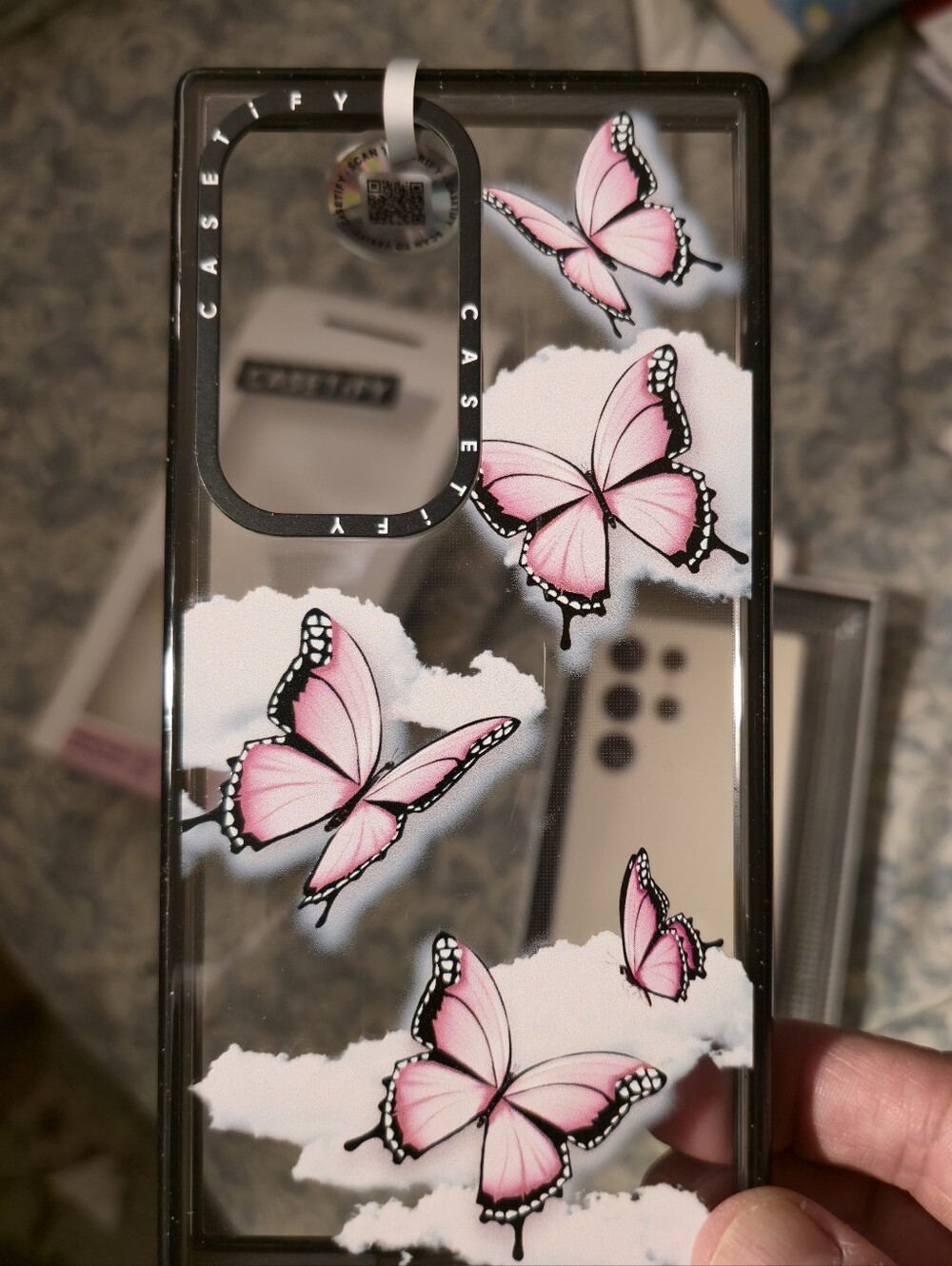 Casetify Pink Butterfly Clear Protective Case